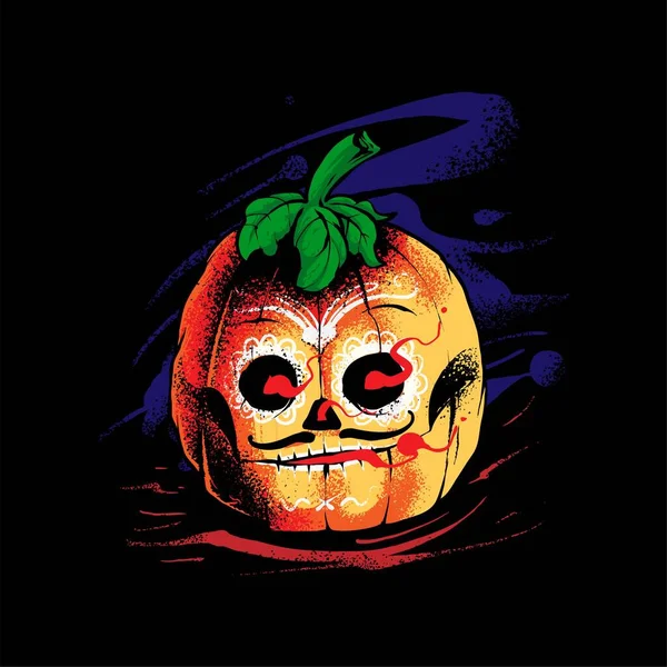 Pumpkin Dia Muertos Illustration Perfekt För Shirt Kläder Eller Merchandise — Stock vektor