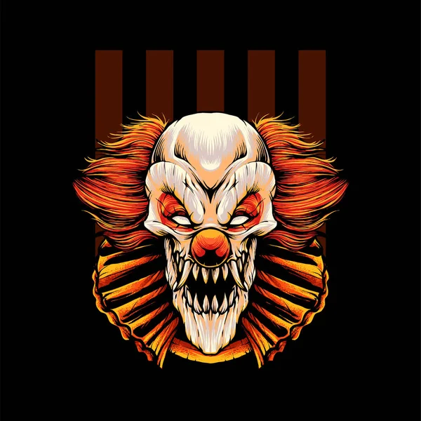 Shirt Clown Maléfique Illustration Premium Vector — Image vectorielle