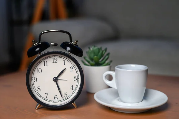 Image Coffee Cup Alarm Clock — Stock Photo, Image