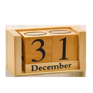 31 Aralık için ahşap takvim, yılın son günü, konseptin amacı yüksek kaliteli fotoğraf.