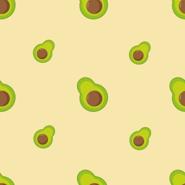 Avokado 'nun yılların tarzında pürüzsüz bir desen. Vektör illüstrasyonu