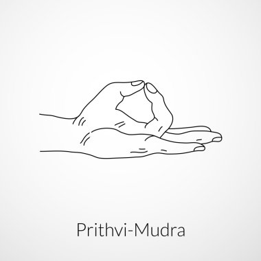 Yoga mudra (Prithvi Mudra el).