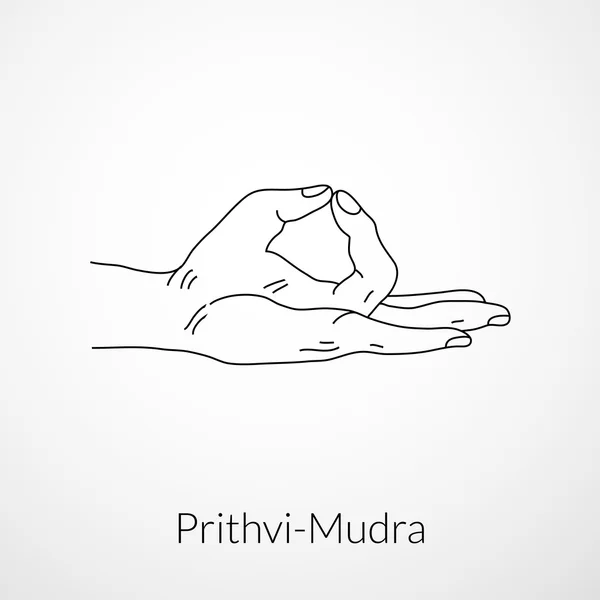 Mão em mudra de ioga (Prithvi-Mudra ). —  Vetores de Stock