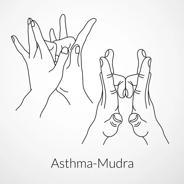 Mão em mudra de ioga (Asma-Mudra ). —  Vetores de Stock