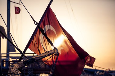Türk bayrakları rüzgarda