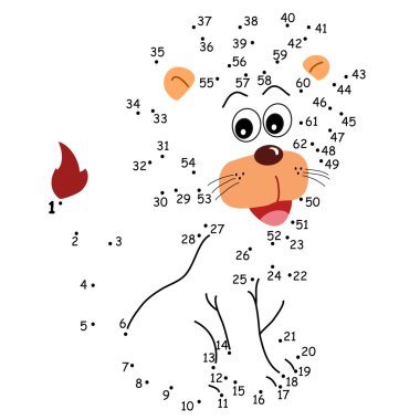 game of the dots, lion clipart