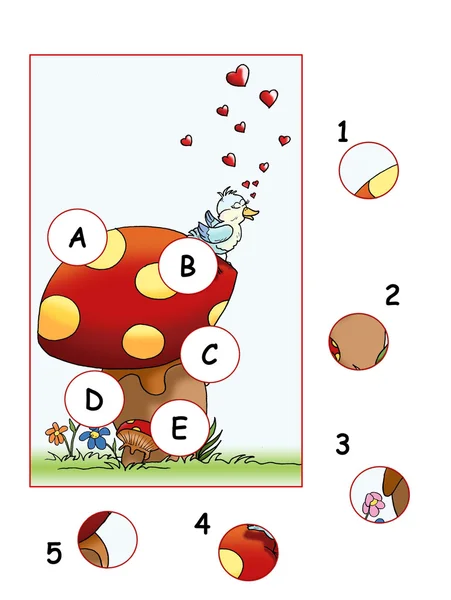 The game of the lacking piece, the mushroom — Stock Photo, Image