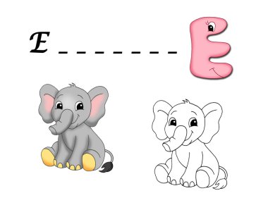 alfabe çizgi film, e