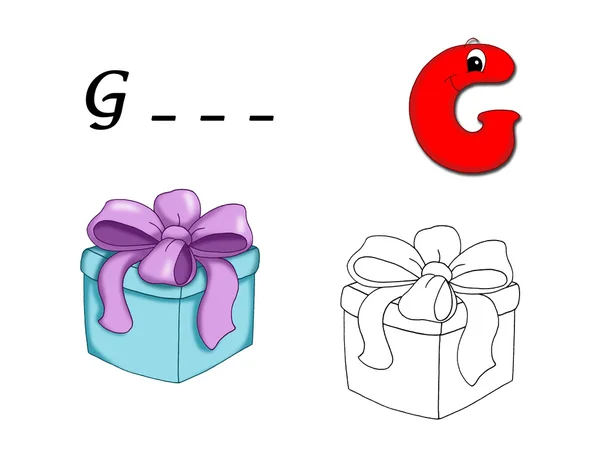 Alphabet cartoon, g — Stock Photo, Image