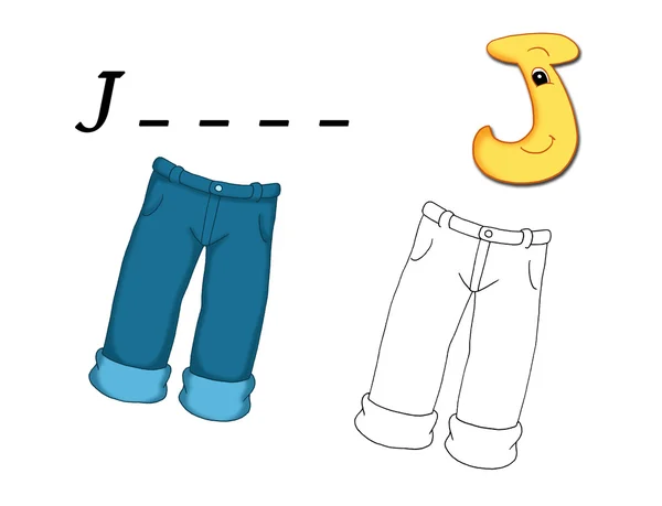 Alphabet cartoon, j — Stock Photo, Image