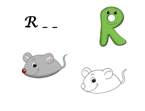 Alphabet cartoon, r — Stock Photo, Image