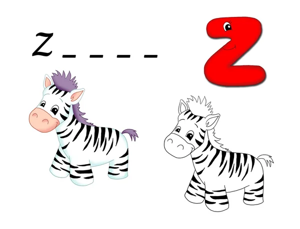 Alphabet cartoon, z — Stock Photo, Image