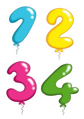 numaraları ve oyuncak balon 1