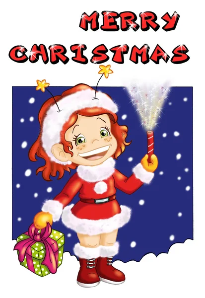 Postcard Merry Christmas — Stock Photo, Image