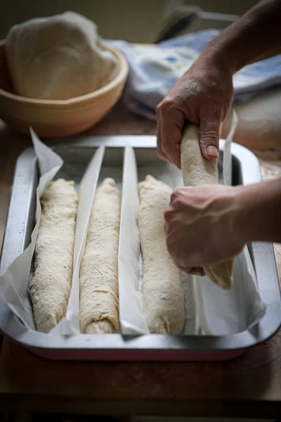 Пекарня Готує Домашній Хліб Кислого Тіста — стокове фото