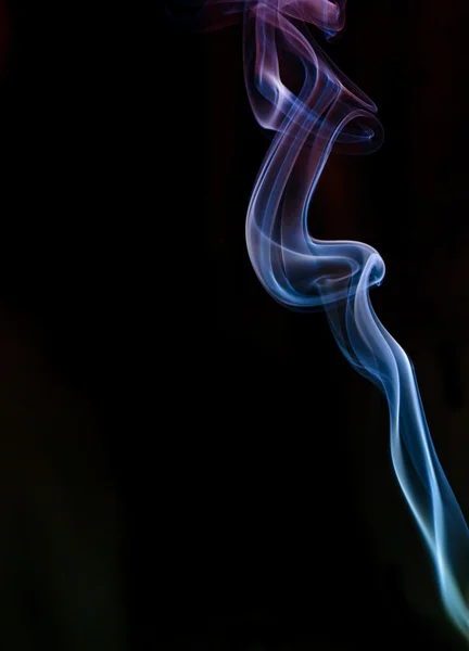 Blue Smoke on a black or dark background closeup — Stock Photo, Image