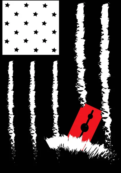 Amerikan Bayrağının Çizgileri Uyuşturucu Siyah Arka Planda Kullanılacak Bir Bıçak — Stok fotoğraf