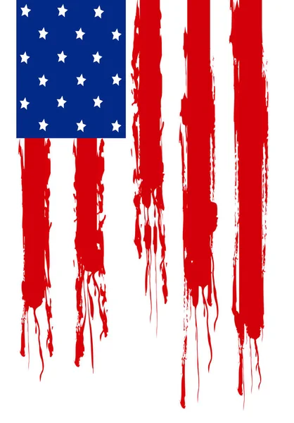 Illustration American Flag Red Stripes Bloody Tears White Background — Stock Photo, Image