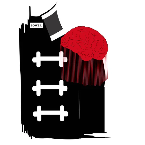 Ilustração Uma Jaqueta Militar Com Cérebro Vermelho Seu Ombro — Fotografia de Stock