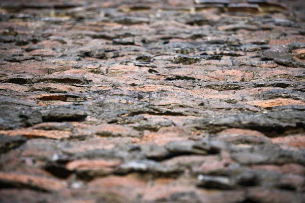 Yan Tarafı Eski Tuğladan Bir Duvar Acil Servisin Eski Duvarları — Stok fotoğraf