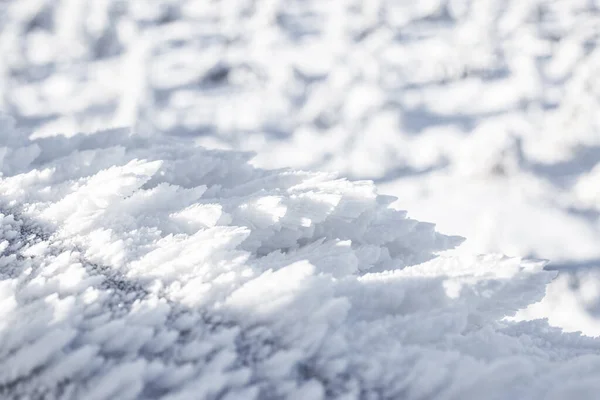 Struktura Sněhu Detailu Krystaly Sněhu — Stock fotografie
