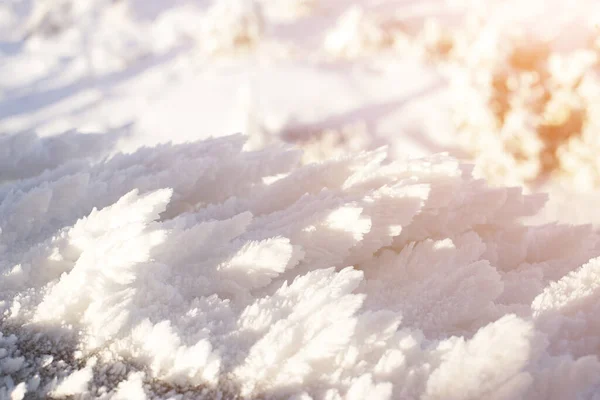 Текстура Снега Крупным Планом Кристаллы Снега — стоковое фото