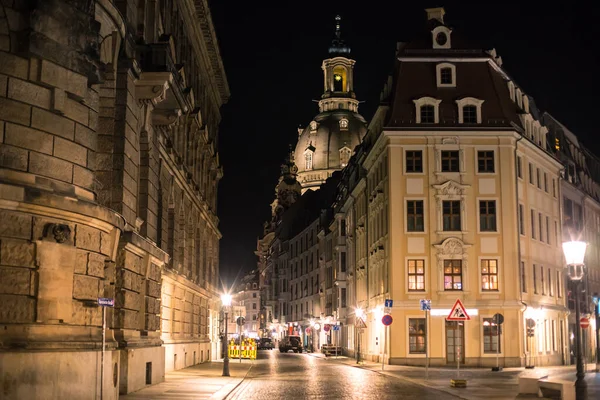 Ancient City Dresden Germany Night Streets City — Stock Photo, Image