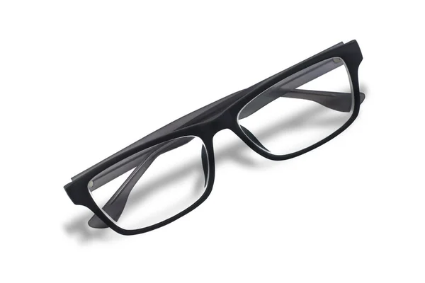 Plastikowe Okulary Białym Izolowanym Tle — Zdjęcie stockowe