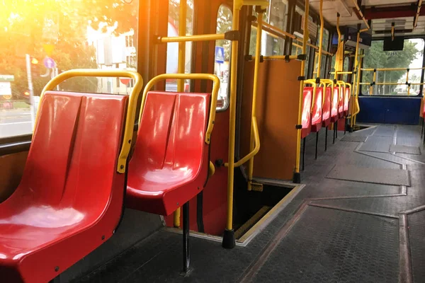 Çinde Insan Olmayan Boş Bir Tramvay — Stok fotoğraf