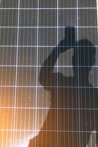 Ηλιακή Μονάδα Παραγωγής Ηλεκτρικής Ενέργειας Ιδιωτική Κατοικία Ανανεώσιμη Ηλιακή Ενέργεια — Φωτογραφία Αρχείου