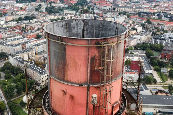 Большой Дымоход Электростанции Вид Сверху — стоковое фото