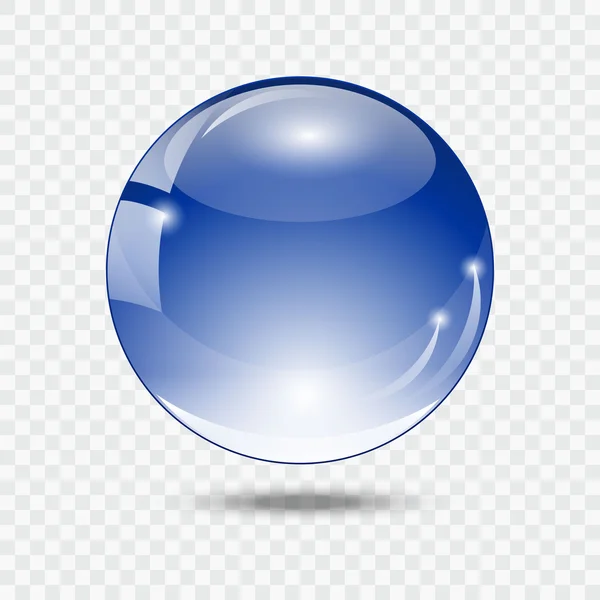 Boule de verre. sphère en verre bleu — Image vectorielle