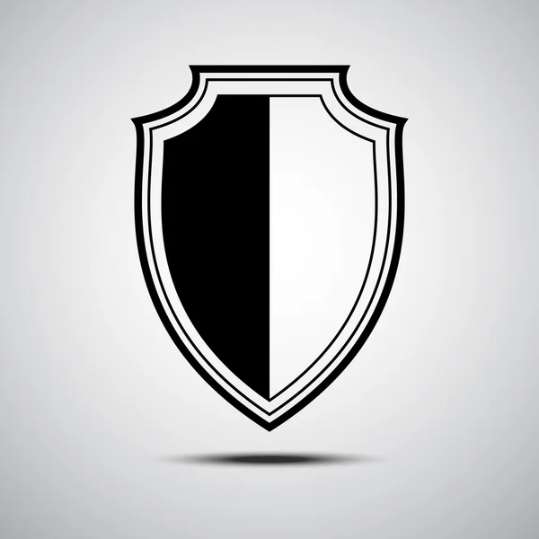 Czarna tarcza ikona na szarym tle — Wektor stockowy