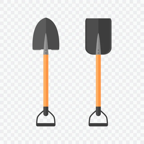 Shovel isolated on checked background — Stock Vector