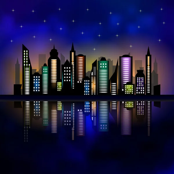 Skycrapers. Panoramę miasta. Ilustracja wektorowa City — Wektor stockowy