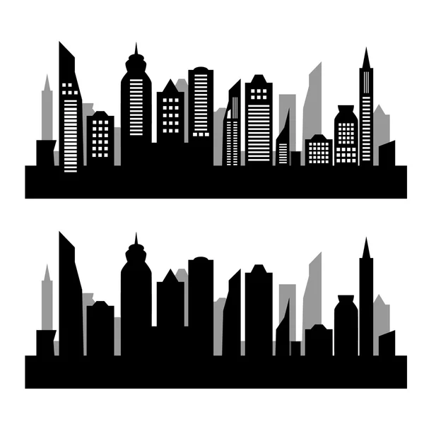 City silhouette on white background — Stock Vector