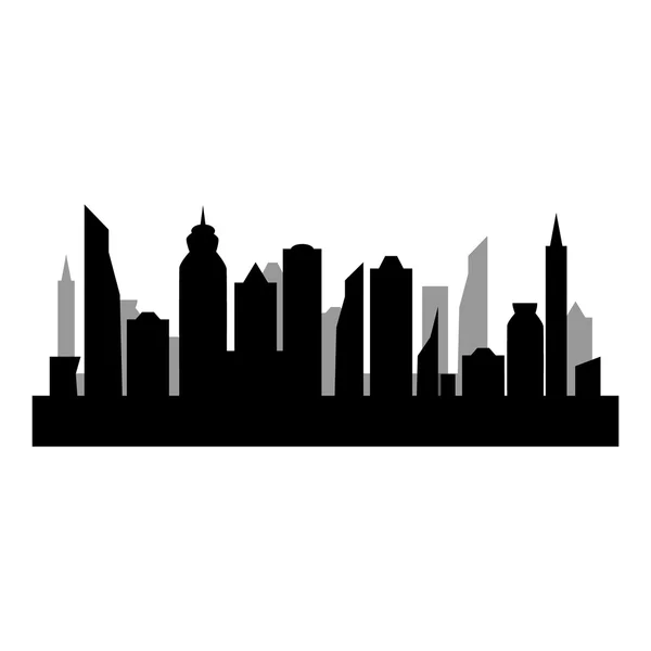Stadtsilhouette auf weißem Hintergrund — Stockvektor