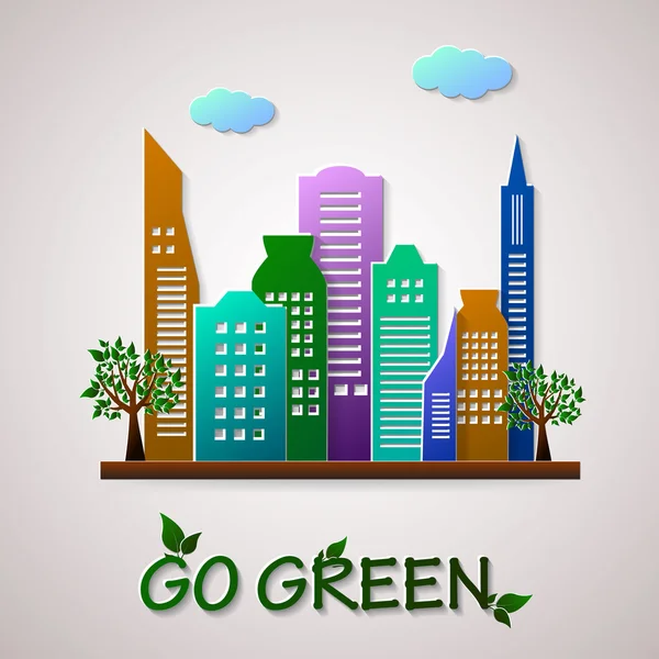 Go Green Design-Vorlage. Illustration zum Öko-Planeten — Stockvektor