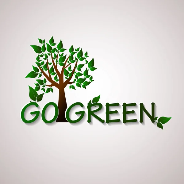 Go Green Design-Vorlage. Illustration des Umweltvektors — Stockvektor
