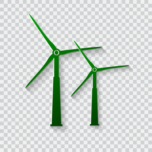 Windgenerator-Symbol. Windkraftanlagen. — Stockvektor