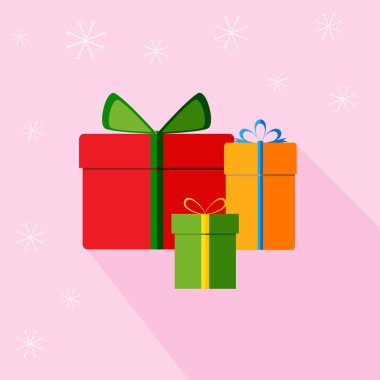 Hediye kutuları düz tasarım