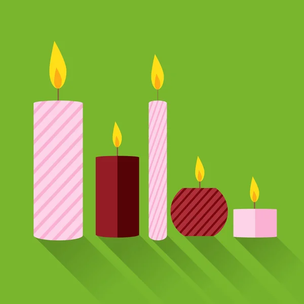 Velas de Navidad. Icono de diseño plano — Archivo Imágenes Vectoriales