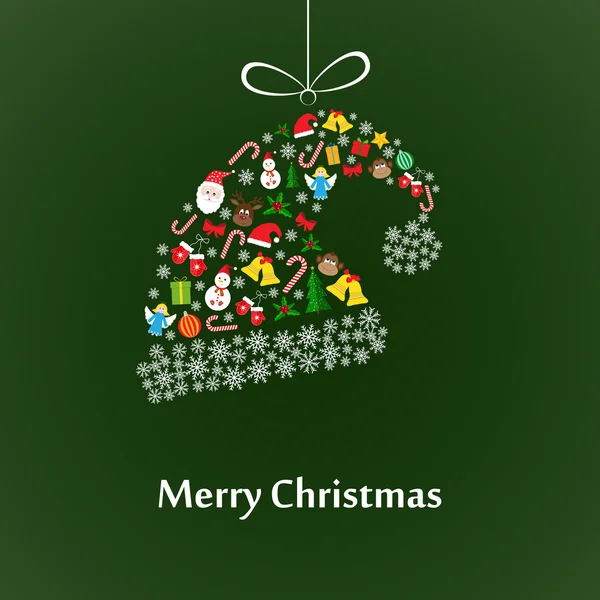 Chapeau de Noël composé d'éléments — Image vectorielle