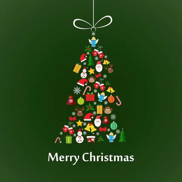 圣诞树由元素的 — 图库矢量图片