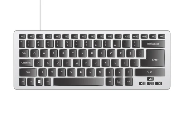 孤立的灰色电脑键盘 — 图库矢量图片