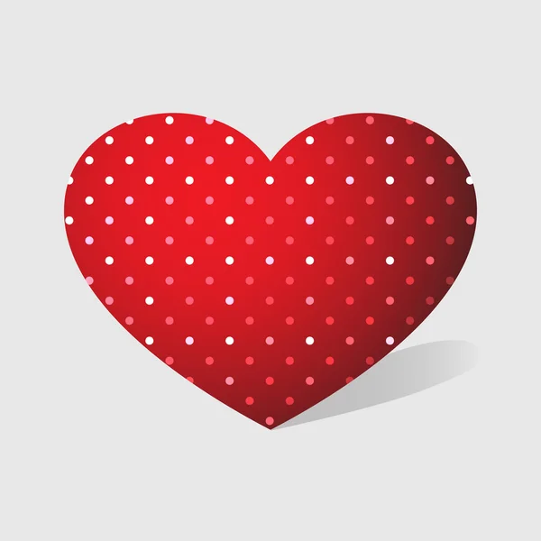 Isolated red heart on grey background — Stock Vector