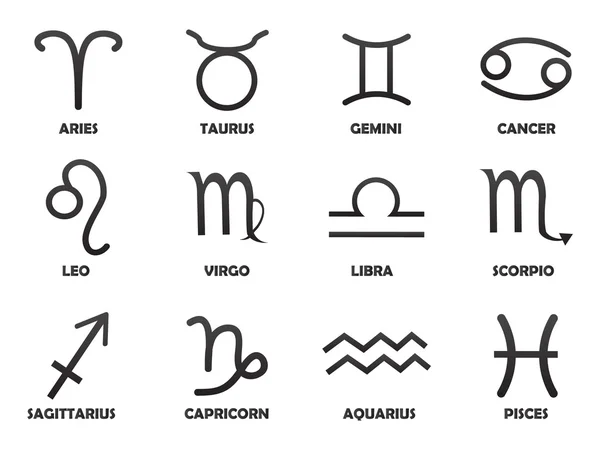 Conjunto de signos do zodíaco —  Vetores de Stock