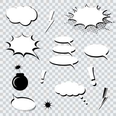 Çizgi roman kümesi konuşma baloncukları