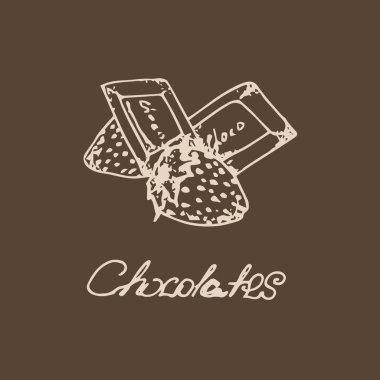 Resimde. Çikolata çilek ile. Çikolata.