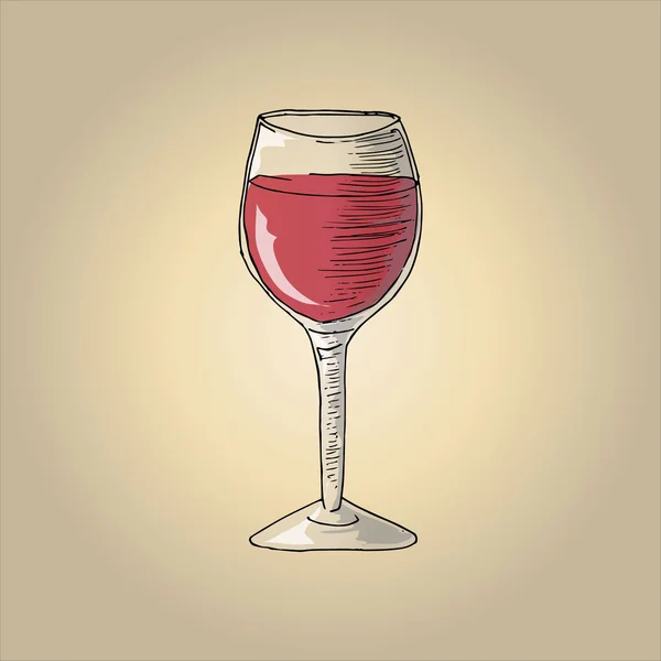 Illustration de vin rouge dans un verre — Image vectorielle